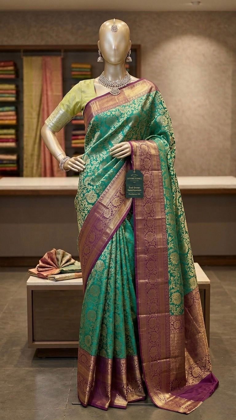 Home pure pattu saari with burgundy blouse 1034